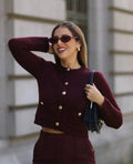 Cropped Knit Pocket Cardigan