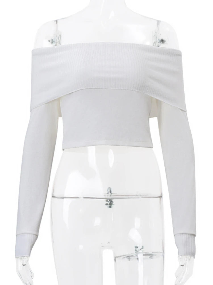 Knitted Sweater Rib Splice Long Sleeve Slim Pullover Female Autumn Winter Street Knitwear Sweaters Woman