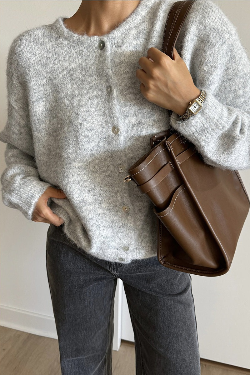 Color Wool Blend Cardigan