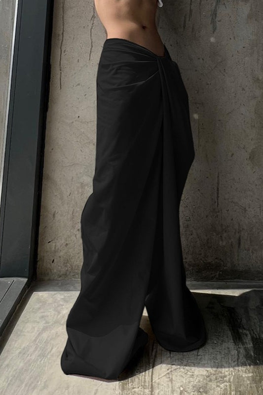 Asymmetrical Twist Wide Leg Pants