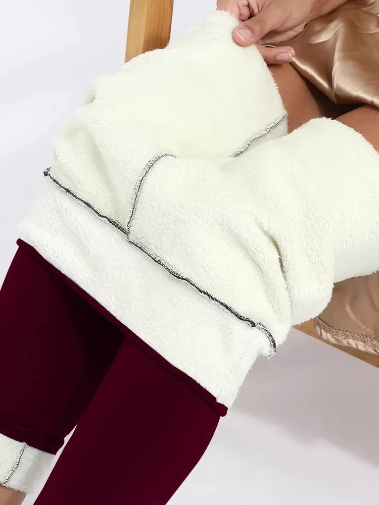 Pants Warm Winter Thick Velvet Legging High Waist Black Leggings Compression Thick Lamb Wool Pants Cold Resistant Pants