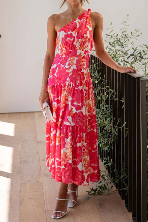 Mid-length Off-the-shoulder Sleeveless Midi Dress