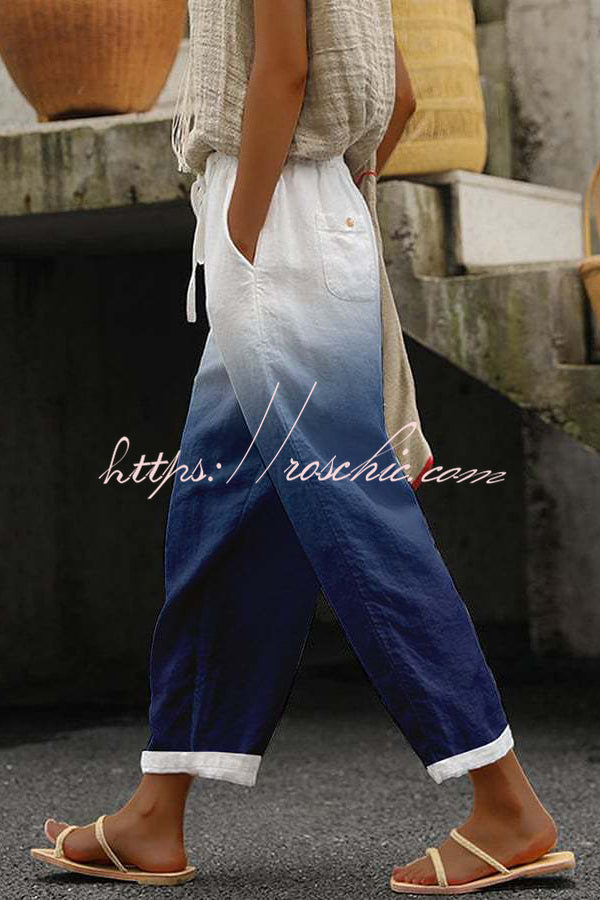 Unique Printed Button Pocket Pants