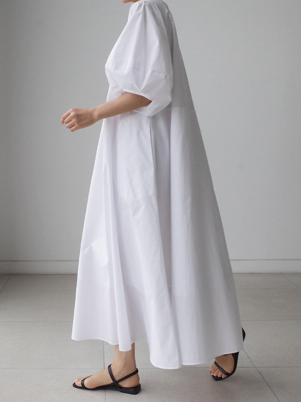 Original Bishop Sleeve Color Midi Dress