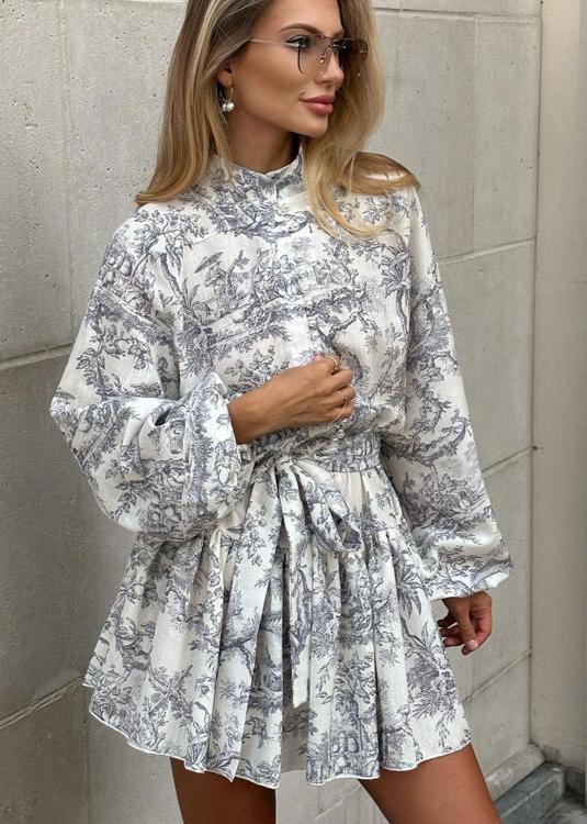 -inspired Puff Sleeve A-line Mini Dress