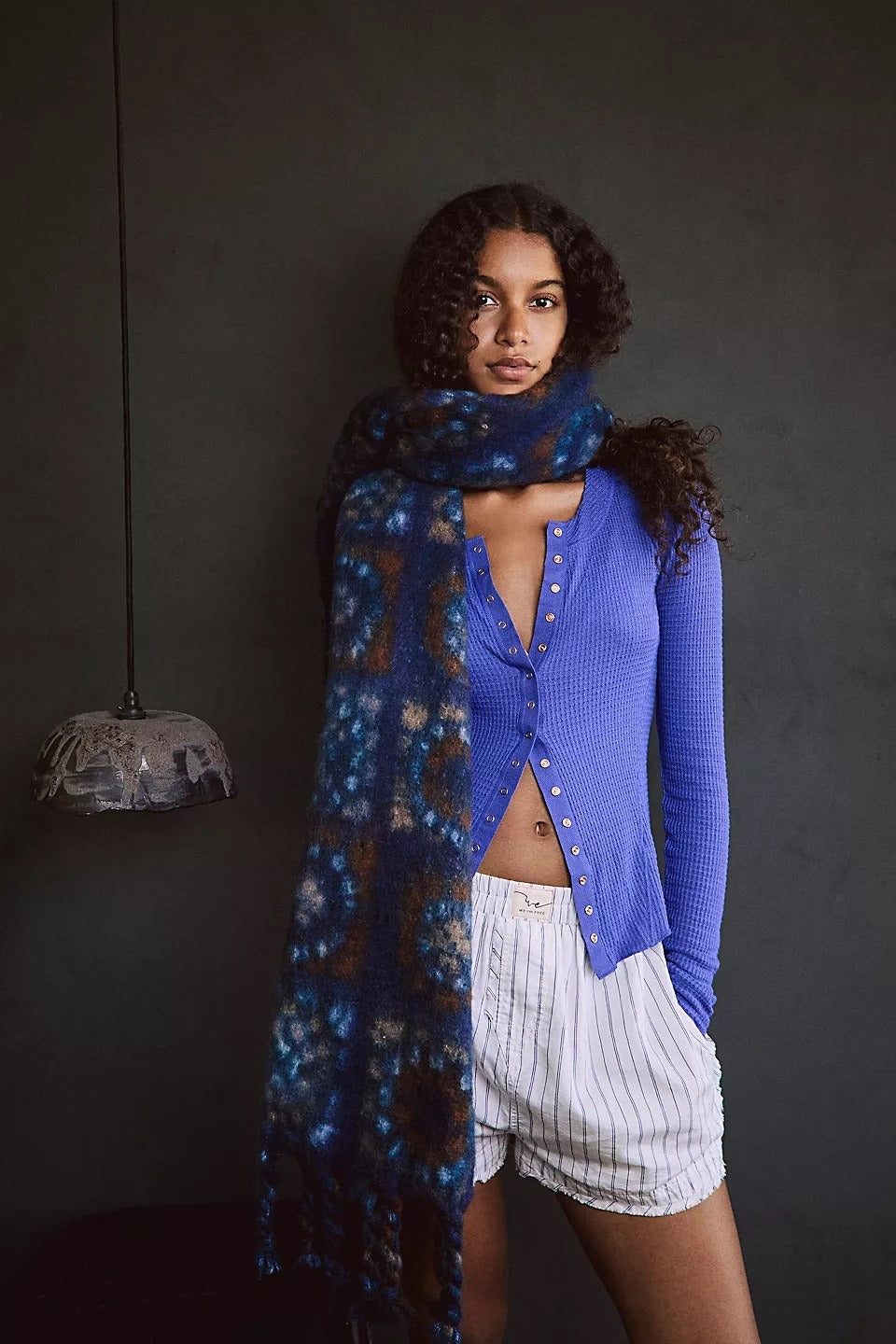 Single-button Fitted Long-sleeve Knit Cardigan