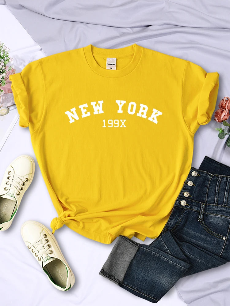 New York 199x Personality Letter T Shirt Brand Short Sleeve Comfortable Tee Shirtsport Summer T-shirts