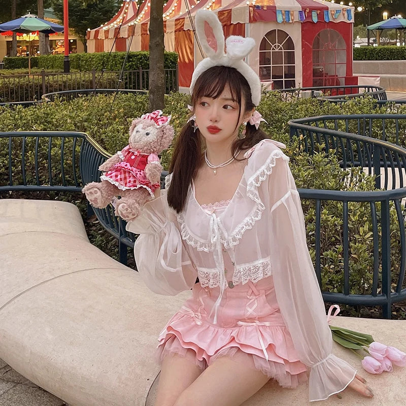 Thin Coat Lace Summer Sun Protection Clothes Female Cardigan Shirt Clothing Tops Blouse for Woman