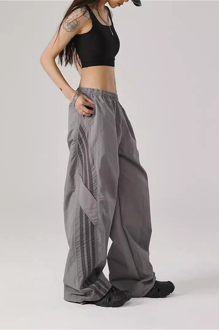 Color Block Stripe Quick Dry Loose Pants