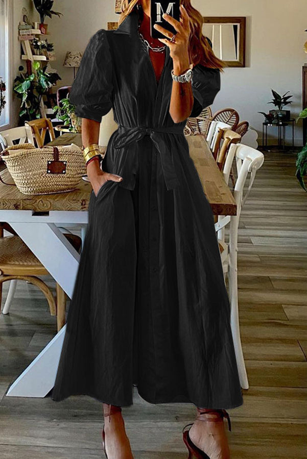 Stella Pocketed Shirt Midi Dress