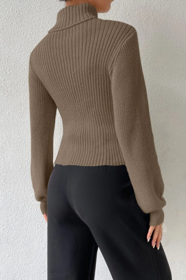 Hollow Out Turtleneck Sweater
