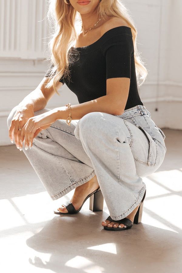 Washed Denim Multi-pocket Non-stretch Overalls