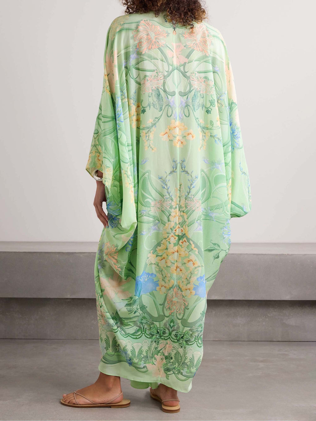 Unique Print V Neck Oversized Midi Dress