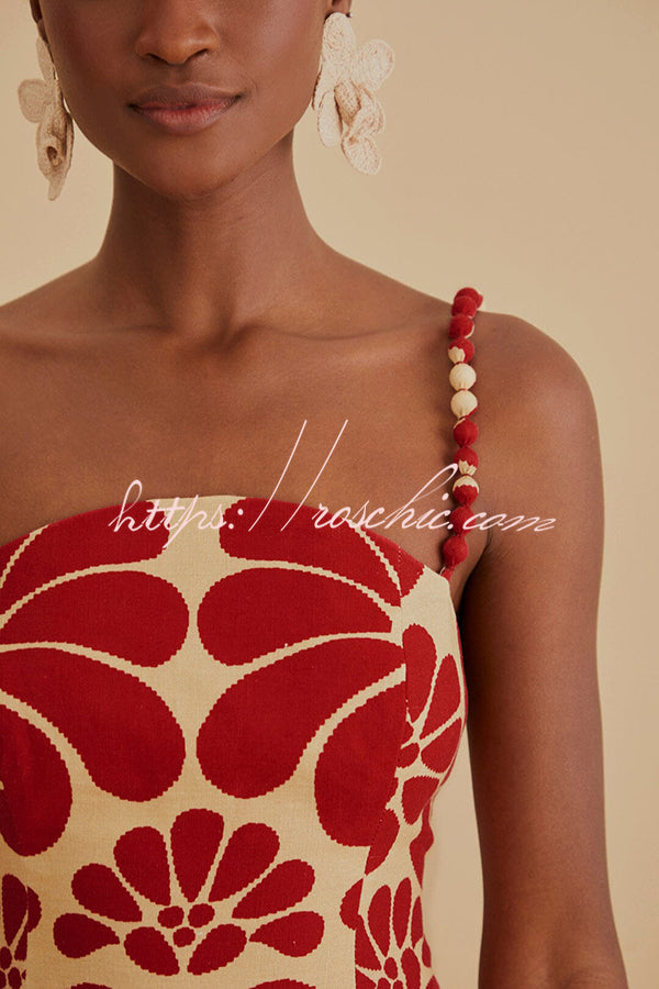 Vivid Dreams Unique Print Slip Midi Dress