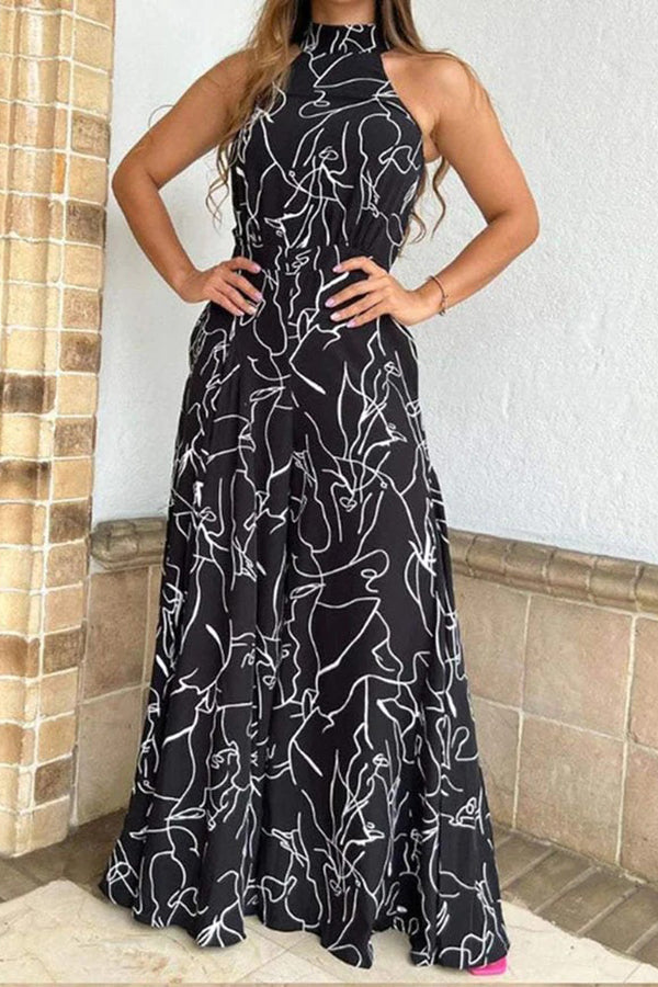 Broadway Abstract Print Halter Jumpsuit