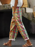 Linen Plaid Pants