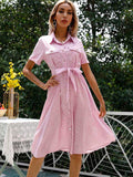 White Spot Pattern Case Color Long Dress