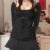 2000s Aesthetic Sweet Lace Tops Off Shoulder Drawstring T-shirt Korean Female Tee Fairy Grunge