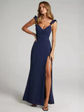 Sleeveless High Slit Bodycon Party Club Evening Dress Pleated High Waisted Vestido Slim Long Dress