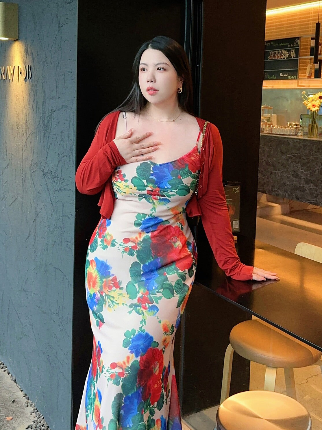 Artistic Slip Dress No Cardigan