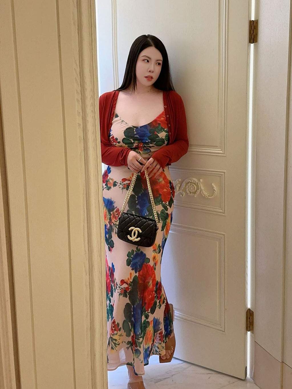 Artistic Slip Dress No Cardigan