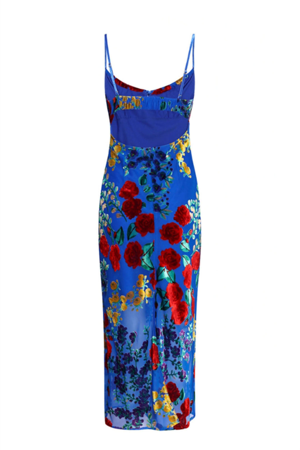 Julie Velvet Burnout Backless Midi Dress