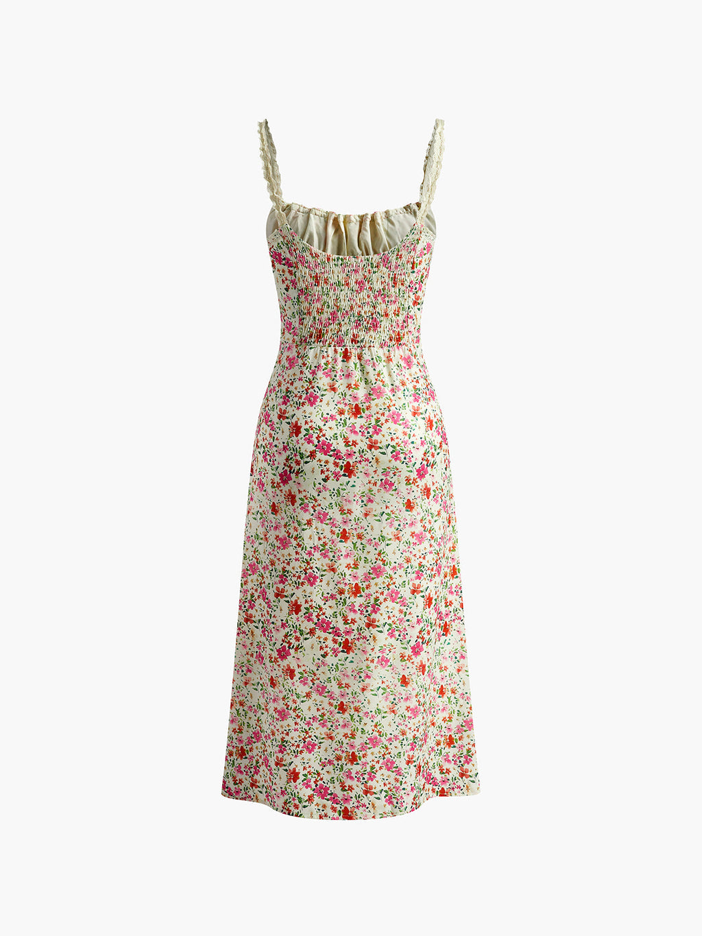 Print Trim Cami Midi Dress
