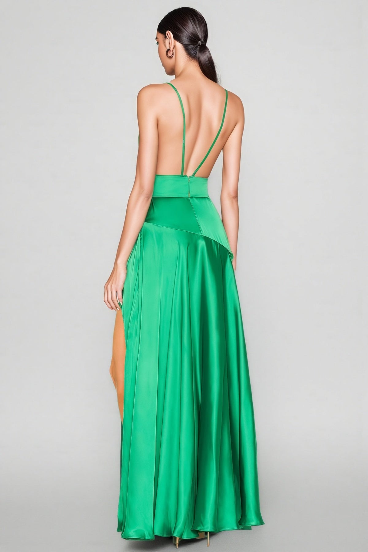 Lizzie Green Halter High Split Maxi Dress