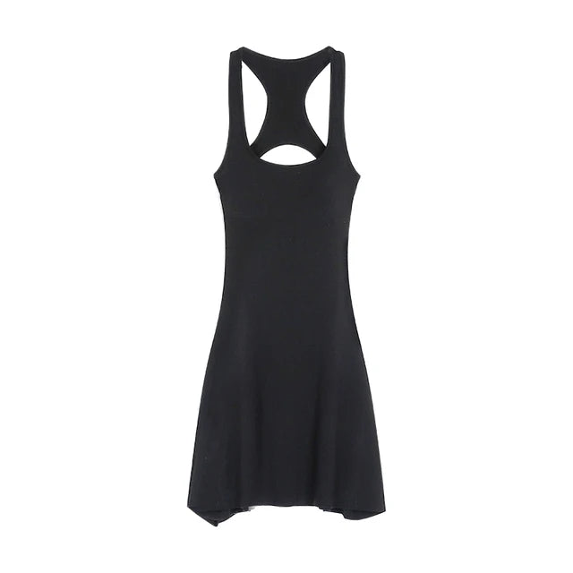 Black Backless Dresses for ’s Summer Spicy Girl Slim Sleeveless Mini Dress Skinny Elastic Sundress Sporty Y2k Clothes