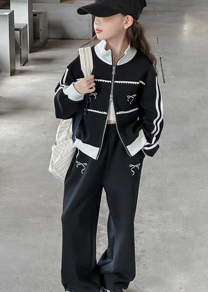 Boutique Grey Stand Collar Patchwork Coats and Wide Leg Pants Two Pieces Sets Spring Tr023