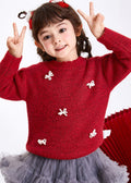 Boutique Red Bow Cotton Knit Sweaters Winter Wl038