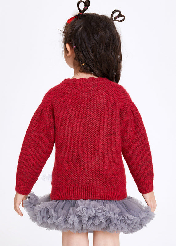 Boutique Red Bow Cotton Knit Sweaters Winter Wl038