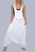 Buttoned Sleeveless Harem Cotton Jumpsuits
