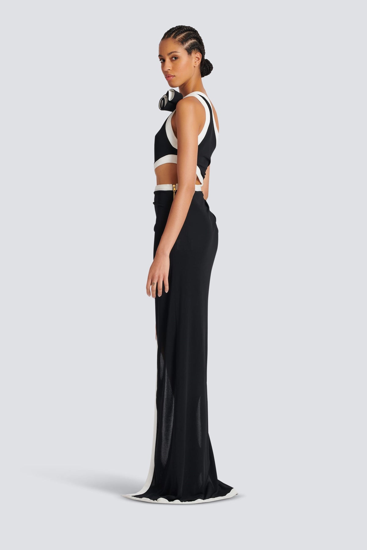 Salome Asymmetric Applique Maxi Dress