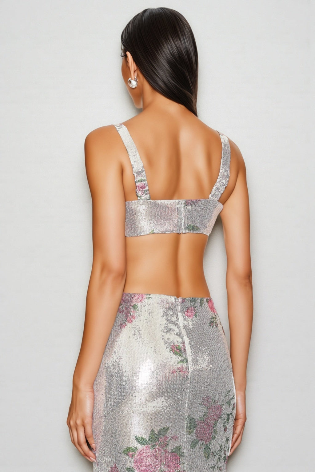 Orinthia Sequin High Waist Maxi Dress