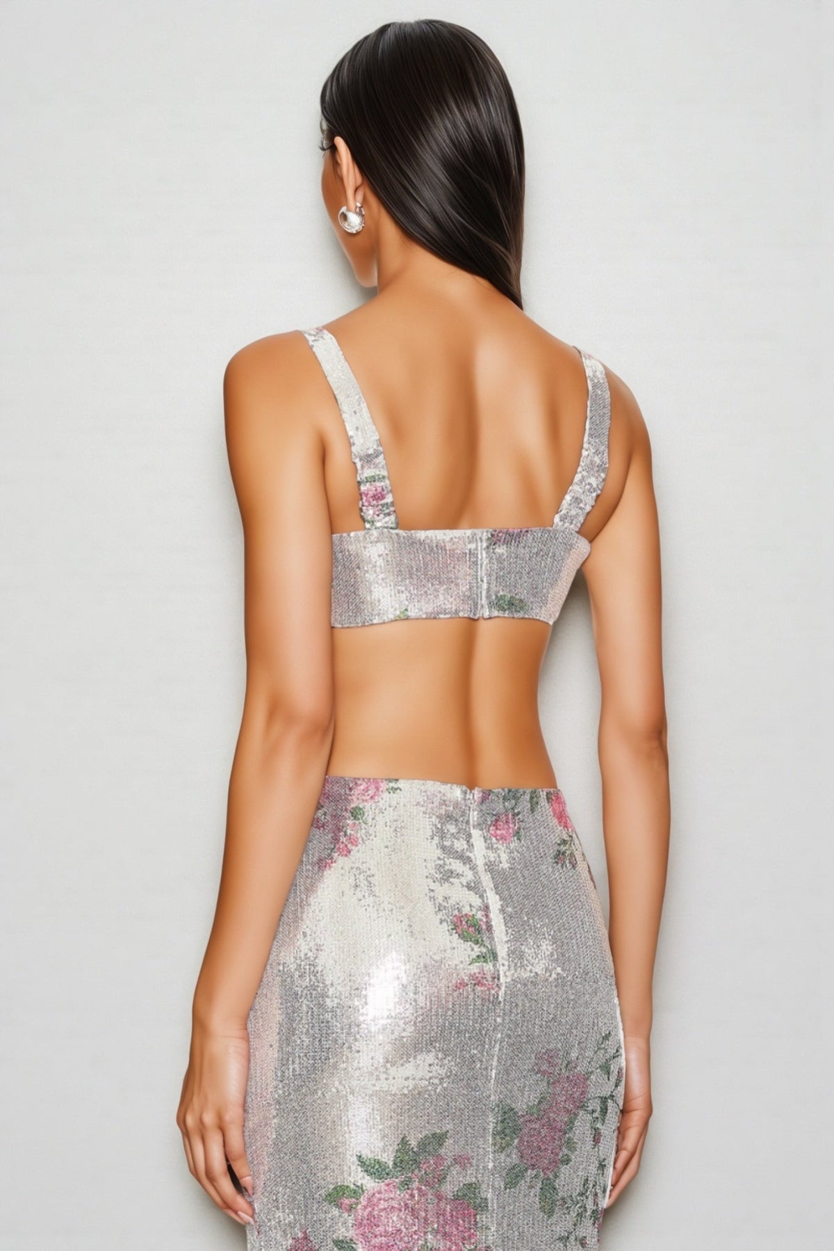 Orinthia Sequin High Waist Maxi Dress