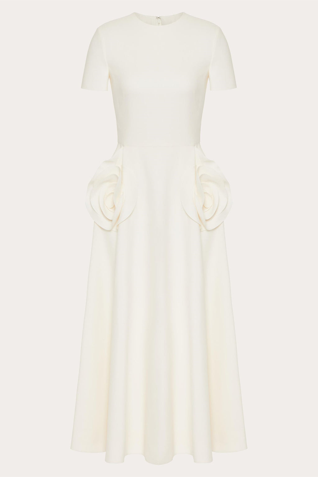 Ava Applique Short Sleeves Midi Dress