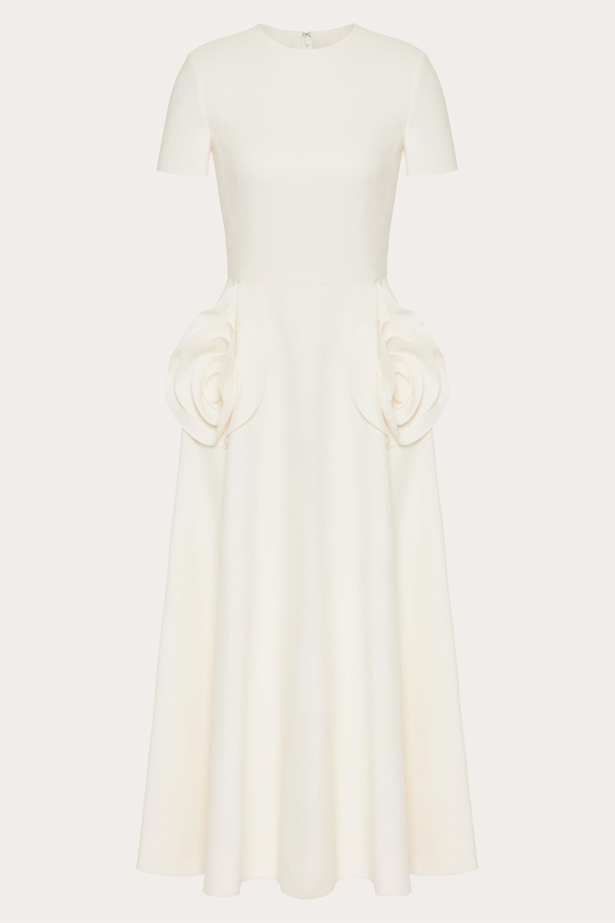 Ava Applique Short Sleeves Midi Dress