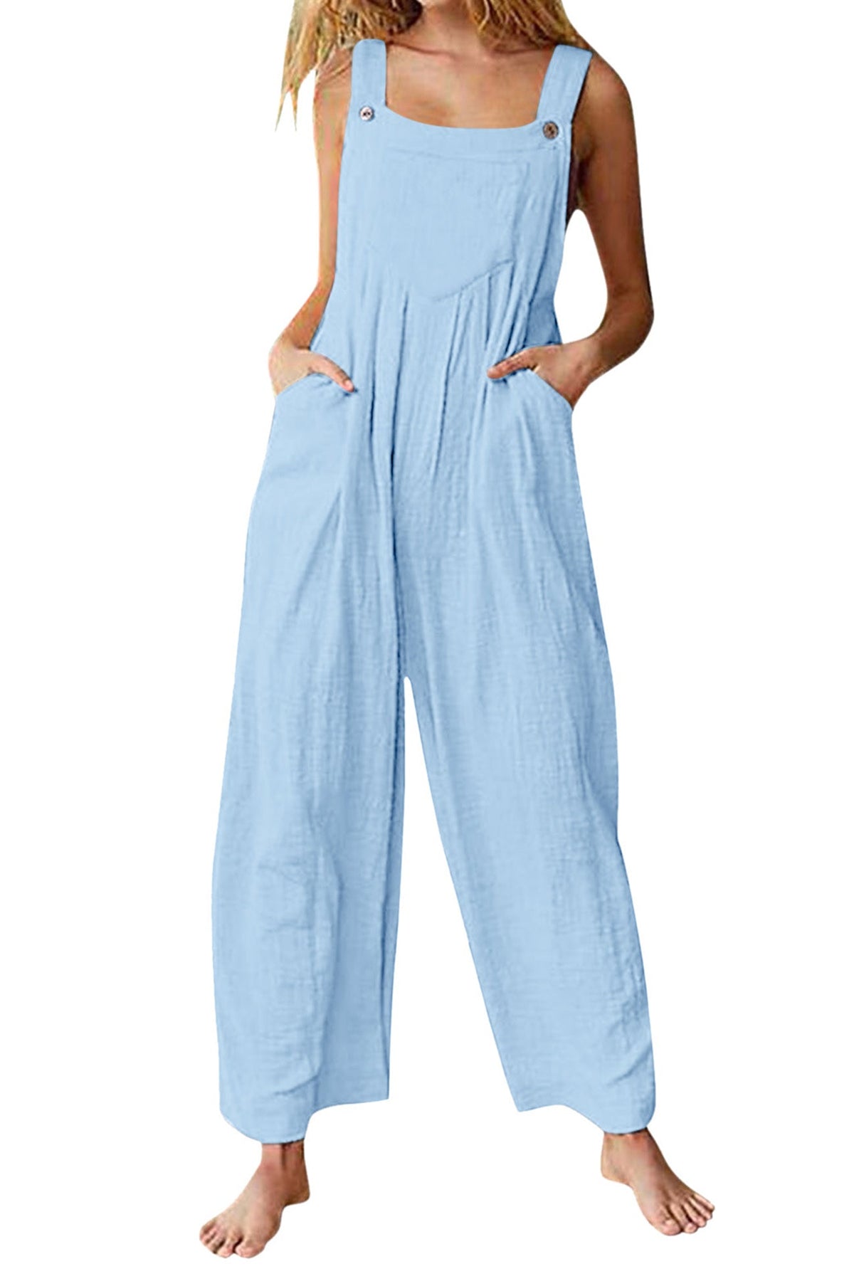 Candy Color Chest With Pocket Jumpsuits