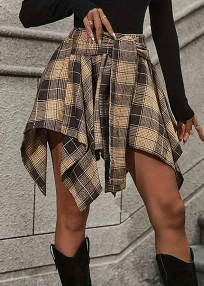 Plaid Patterned Short Skirt