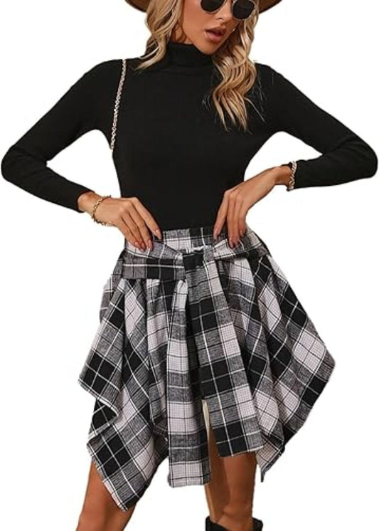 Plaid Patterned Short Skirt