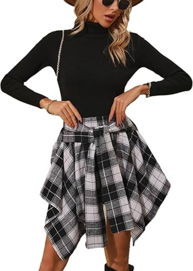 Plaid Patterned Short Skirt