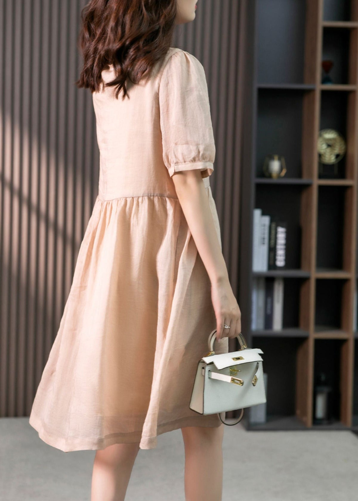 Classy Pink O-neck Embroideried Linen Maxi Dresses Summer Ly1753