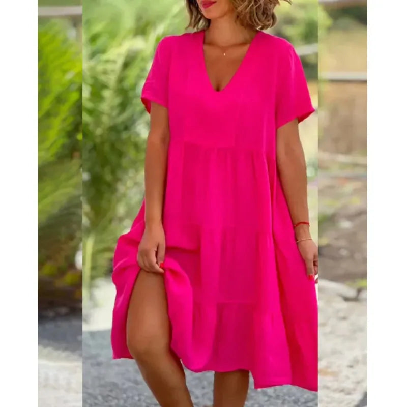 Comfortable Fresh Sweet Large Swing Midi Dresses