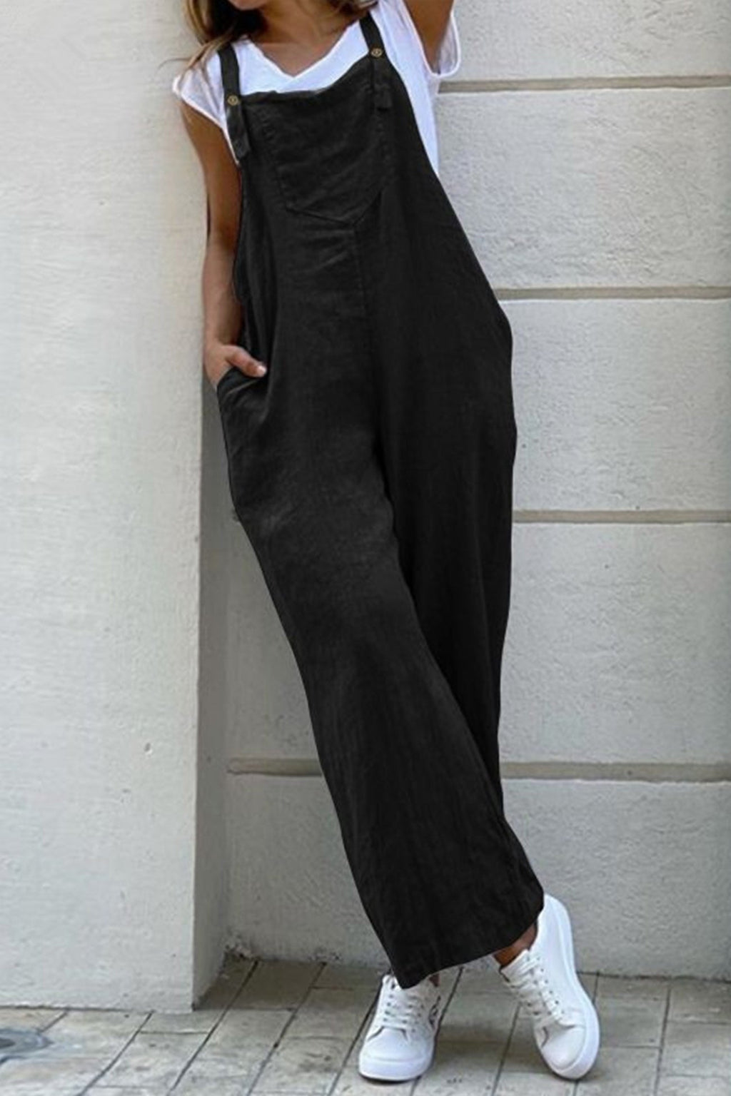 Cotton Button-down Overalls