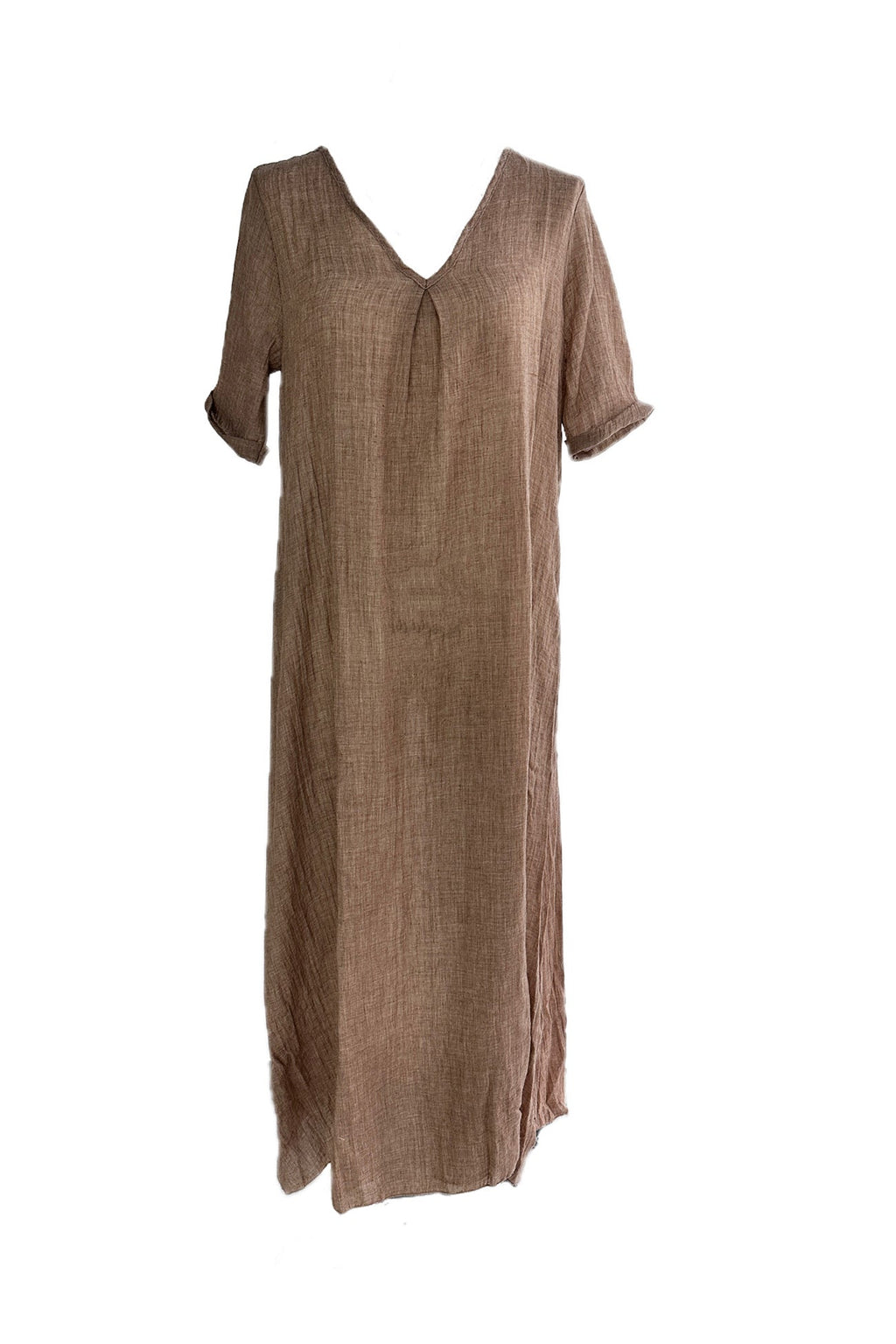 Cotton V Neck Midi Dress