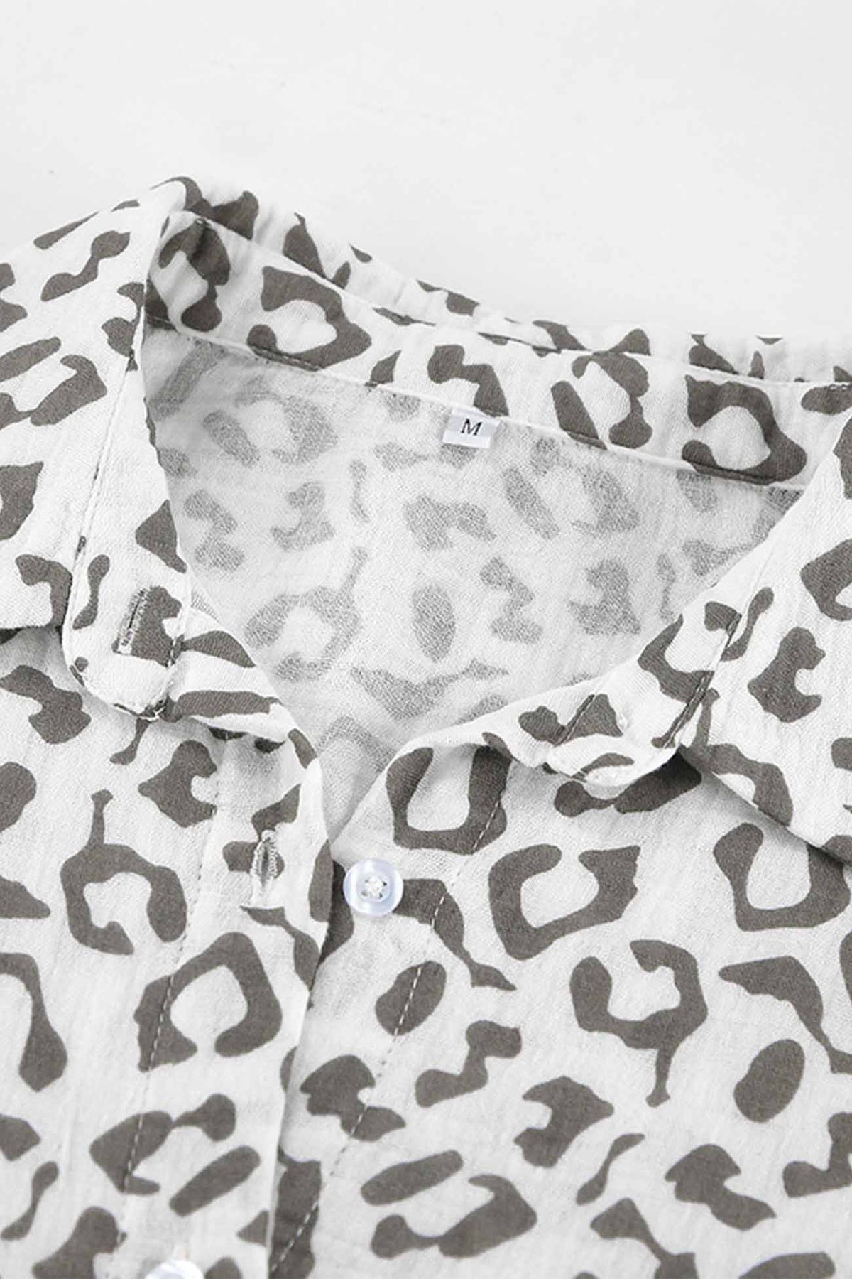 Cotton Leopard Shirt Long Pants Two-piece Set