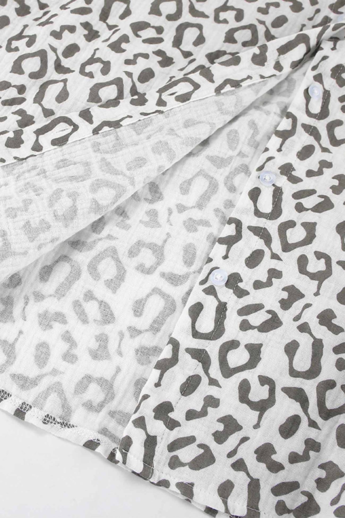 Cotton Leopard Shirt Long Pants Two-piece Set