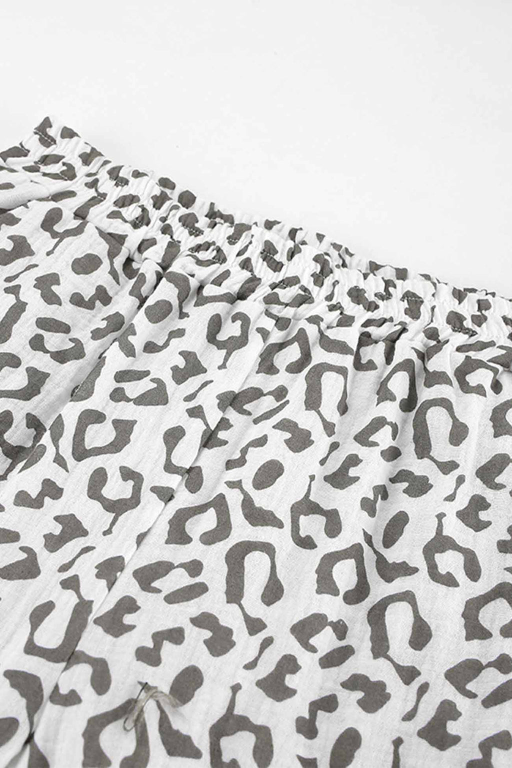 Cotton Leopard Shirt Long Pants Two-piece Set