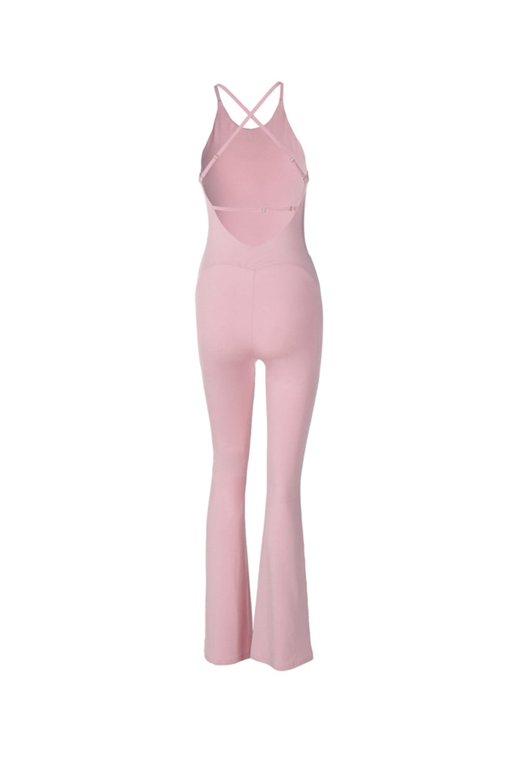 Crisscross Backless Flares Jumpsuits